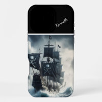 Pirate Ship in Stormy Seas