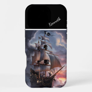 Pirate Ship In Stormy Seas iPhone 16 Pro Max Case
