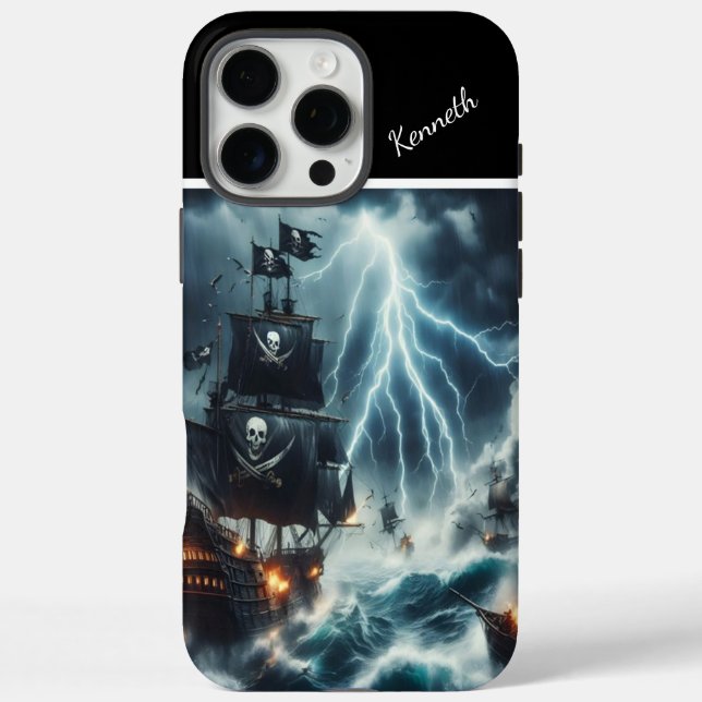 Pirate Ship In Thunderstorm Case-Mate iPhone Case (Back)