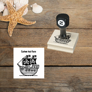 Pirate Ship Kids Rubber Stamp