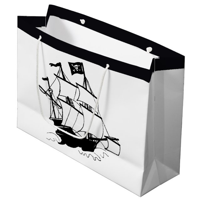 Pirate Ship Large Gift Bag (Front Angled)
