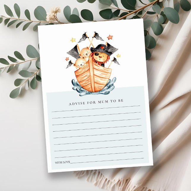 Pirate Ship Lion Cub Advice For Mum Baby Shower Enclosure Card (Creator Uploaded)