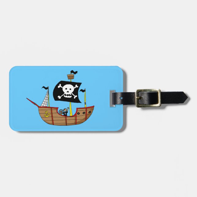 Pirate ship luggage tag (Front Horizontal)
