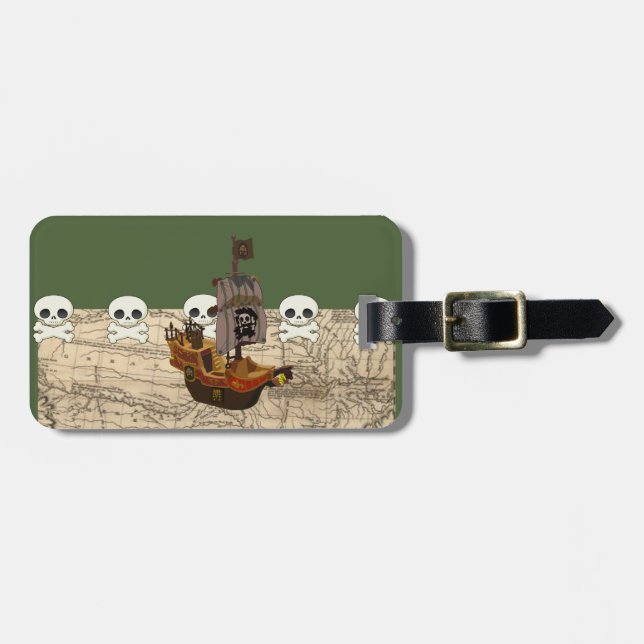 Pirate Ship Luggage Tag (Front Horizontal)