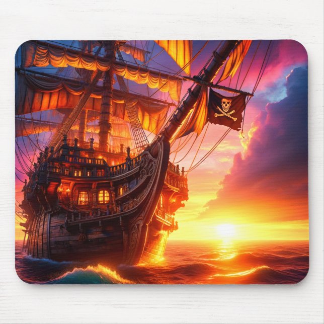 Pirate Ship Mouse Pad (Front)