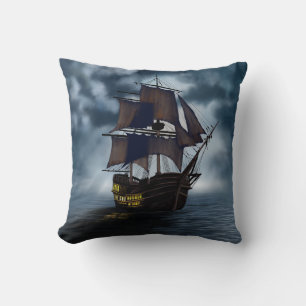 Pirate Ship nautical ocean pillow