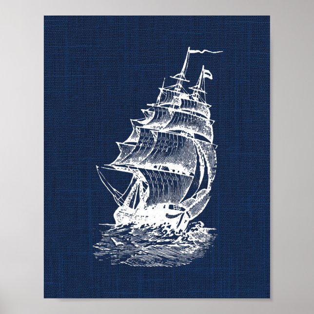 Pirate Ship Nautical Print (Front)