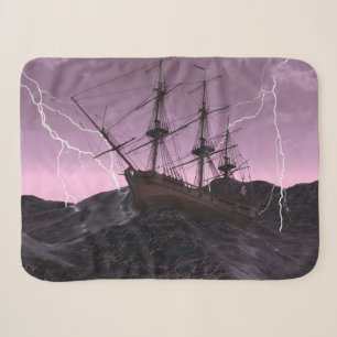 PIRATE SHIP on ROUGH SEAS Sherpa Blanket