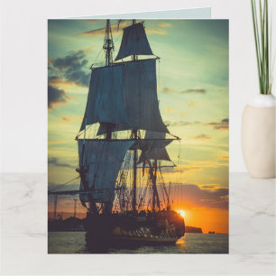 PIRATE SHIP PHOTO BIRTHDAY GREETING BIG CARD