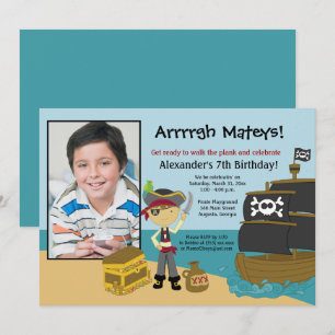 Pirate Ship Photo Invitation d'anniversaire du gar