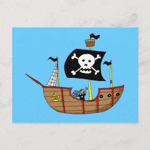 Pirate ship postcard