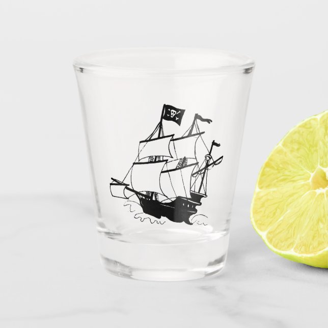 Pirate Ship Shot Glass (Front)