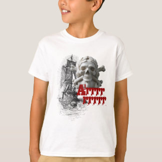 Pirate Ship & Skeleton Skull & Bones Kids T-Shirt