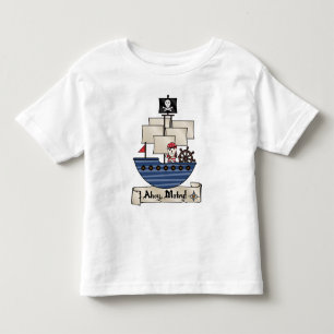 Pirate Ship Skeleton Skull Pirate Ahoy Matey! Toddler T-shirt