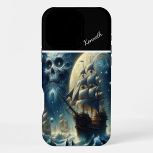 Pirate Ship Skull Moon's Shadow iPhone 16 Pro Max Case
