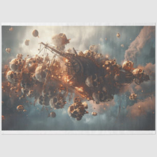 Pirate Ship Skulls Airplane Decoupage  Tissue Paper