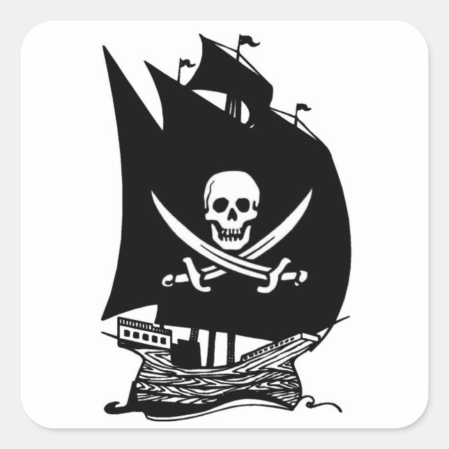 Pirate Ship Square Sticker (Front)