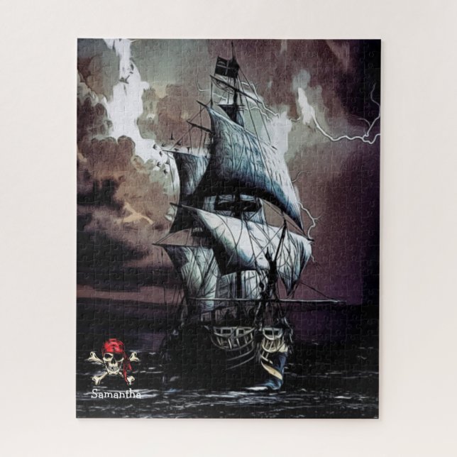 Pirate Ship Storm Jigsaw Puzzle (Vertical)