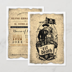 pirate ship til death wedding invitations