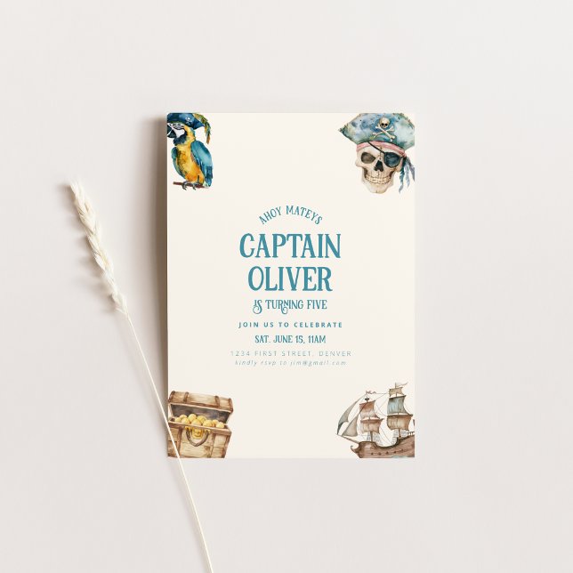 Pirate Ship Treasure Anniversaire Invitation (Créateur téléchargé)