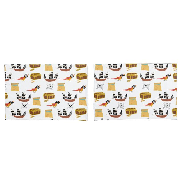 Pirate Ship Treasure Chest Theme Pattern Pillowcase (Front-Set)