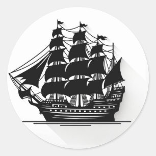 Pirate Ship Treasure Hunting Birthday Party Classic Round Sticker