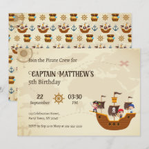 Pirate Ship Treasure Map Kids Birthday Party