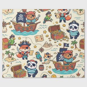 Pirate Ship Treasure Wrapping Paper