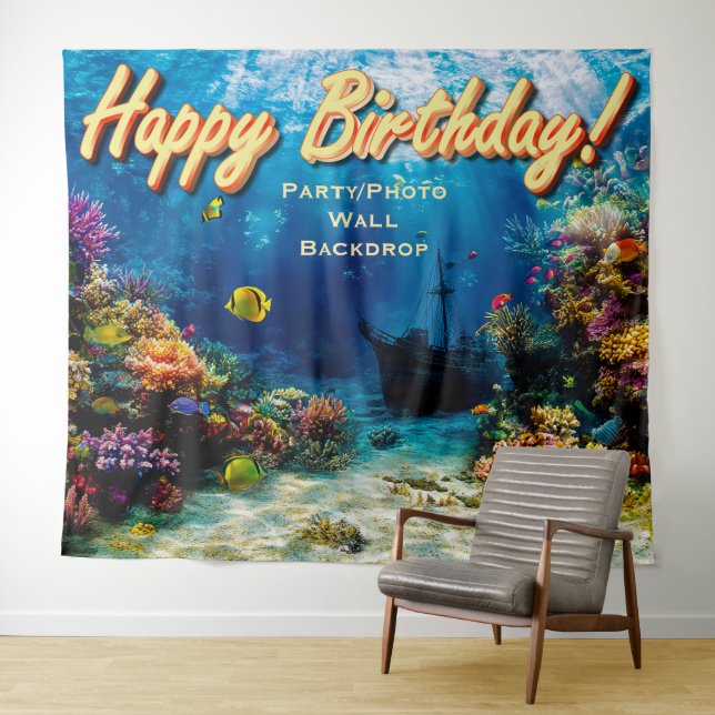 Pirate Ship Under Sea Backdrop Tapestry (In Situ (Horizontal))