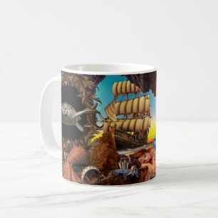 Pirate Ship Vintage Flag Coffee Mug