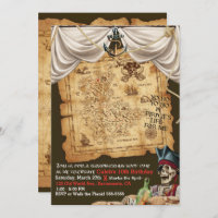 Pirate Ship Vintage Map Treasure Birthday Party