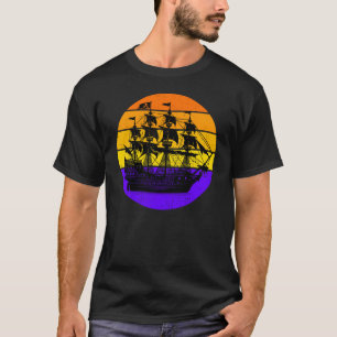 Pirate Ship Vintage Sunset T-Shirt