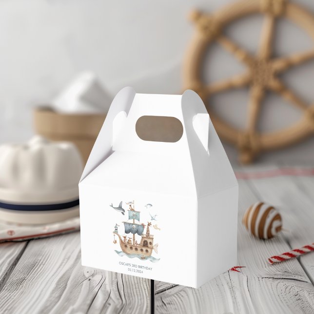 Pirate Ship with Animals Kids Party  Favor Box (Creator Uploaded)