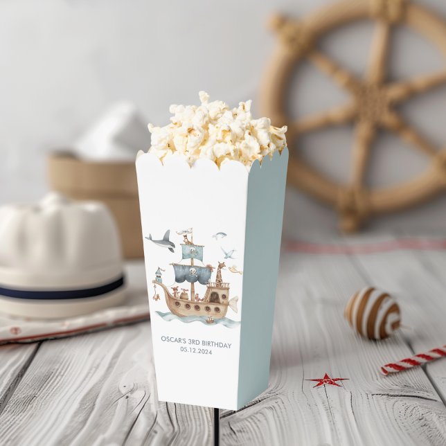 Pirate Ship with Animals Kids Party  Favor Box (Creator Uploaded)