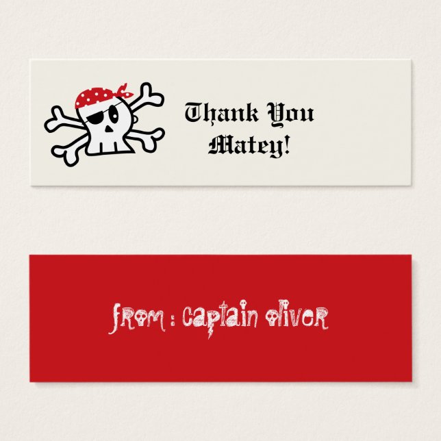 Pirate Skeleton Anniversaire de enfant Party Favor (Devant & derrière)