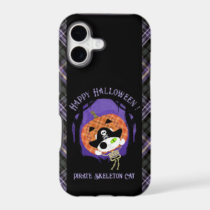 Pirate skeleton cat and plaid