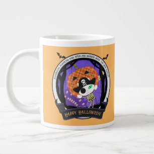 Pirate skeleton cat large coffee mug