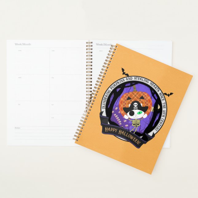 Pirate skeleton cat planner (Display)