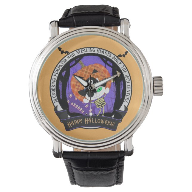 Pirate skeleton cat  watch (Front)