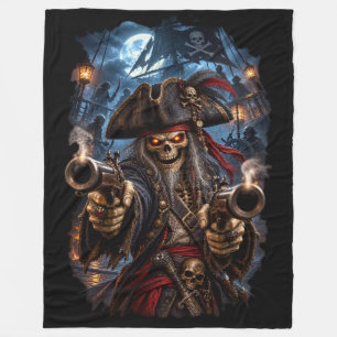 Pirate Skeleton Gunslinger Fleece Blanket