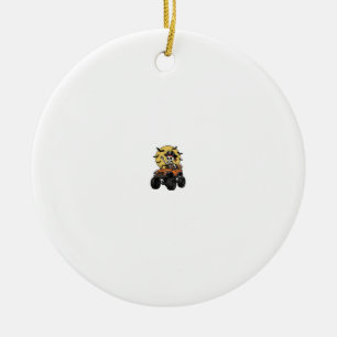 Pirate Skeleton Monster Truck Halloween Design_1 Ceramic Ornament