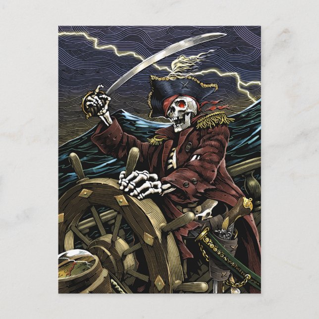 Pirate Skeleton Postcard (Front)