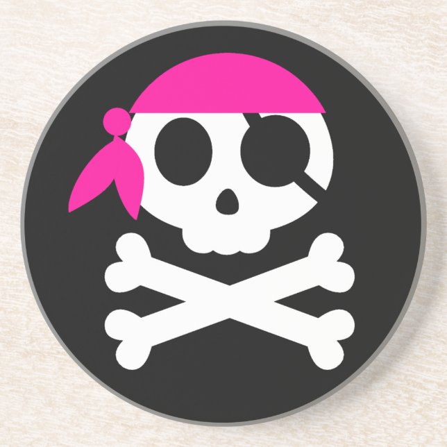 Pirate Skeleton Skull Bandanna Coaster (Front)