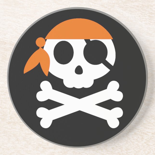 Pirate Skeleton Skull Bandanna Coaster (Front)
