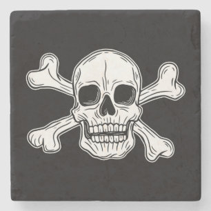 Pirate skeleton stone coaster
