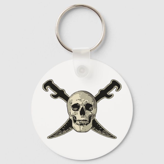 Pirate (Skull) - 2.25" Basic Button Keychain Keychain (Front)