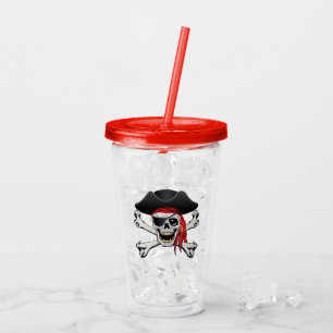 Pirate Skull Acrylic Tumbler