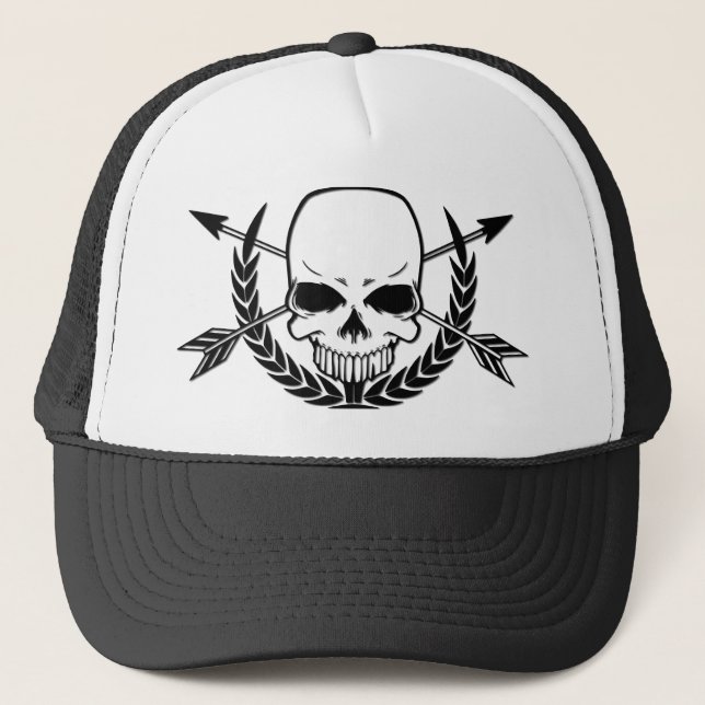 Pirate: Skull and Arrow Crossbones Trucker Hat (Front)