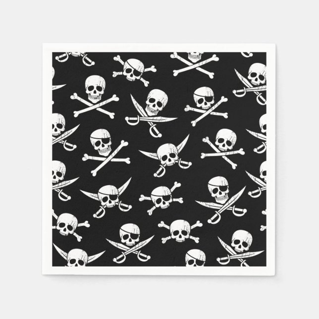 Pirate Skull and Bones Napkin (Front)