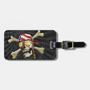 Pirate Skull and Cross Bones Luggage Tag